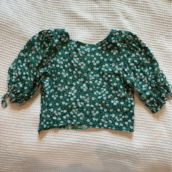 Motel Rocks Yiava Crop Top In Floral Field Green size XS - Picture 8 of 8